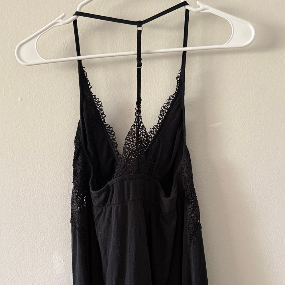Victoria's Secret Black Lace Chemise with T-Back Detail - Picture 3 of 5